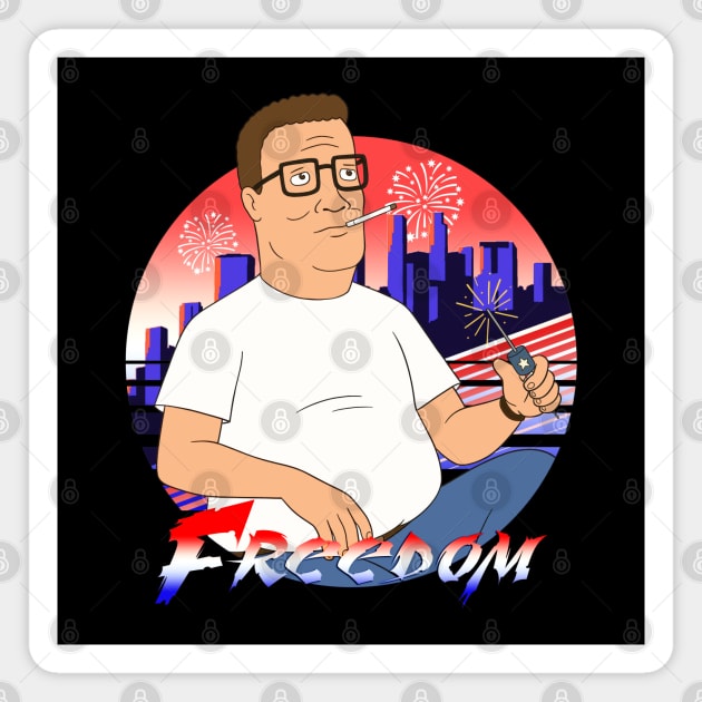 Hank Hill Freedom Fireworks 4th of July Shirt Magnet by Tv Moments